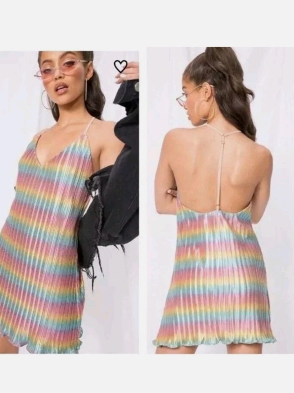 By The Way Crystal Pleated Mini Dress XS